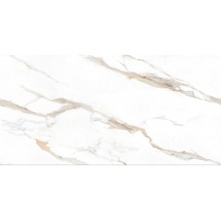 Πλακάκι Calacatta Glow 60Χ120 Λευκό-Μπεζ Τύπου Μαρμάρου Γυαλιστερό Rettificato